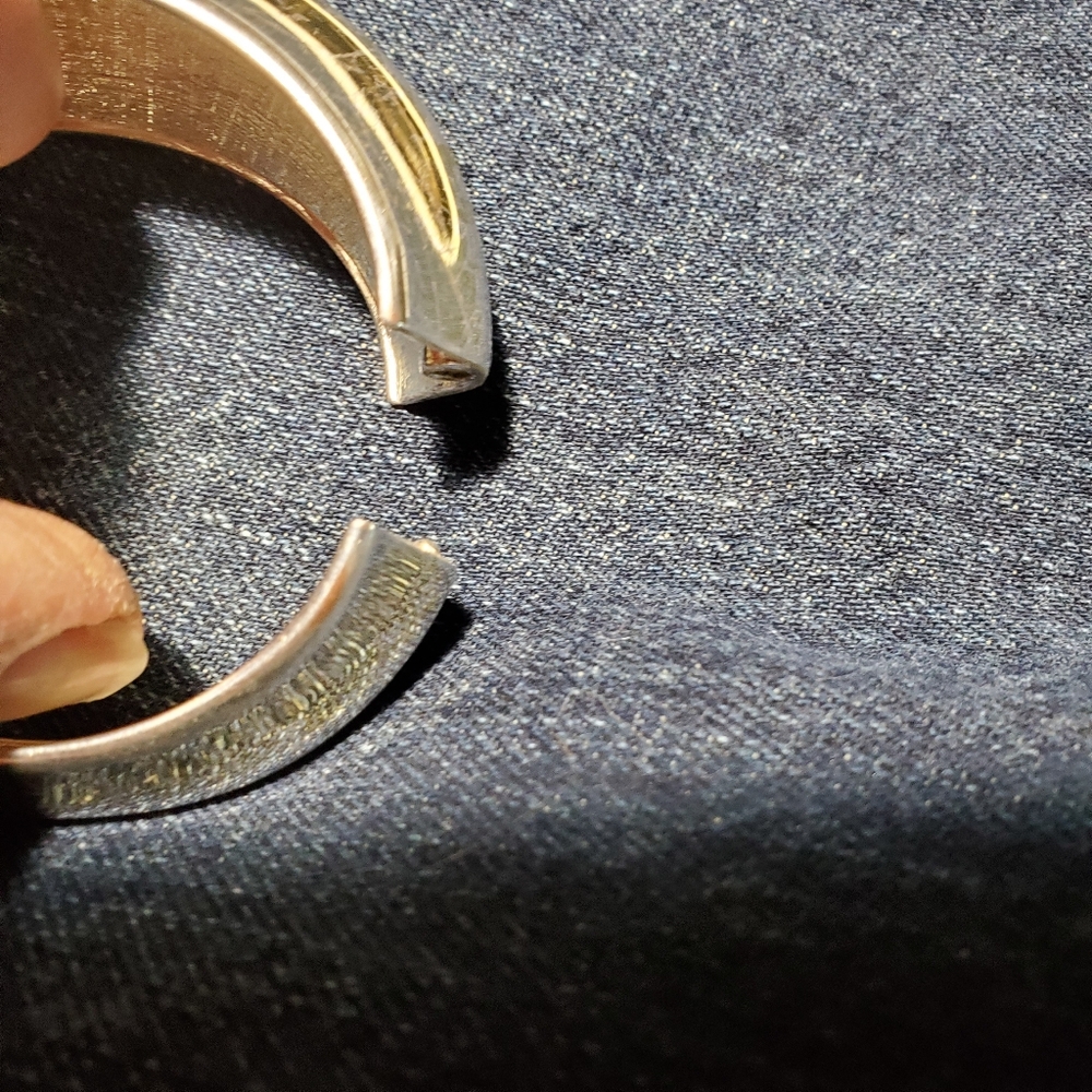 Vintage Silverplated Spring Hinge Chunky Cuff Bracelet For Small Wrist Heritage - Picture 3 of 8